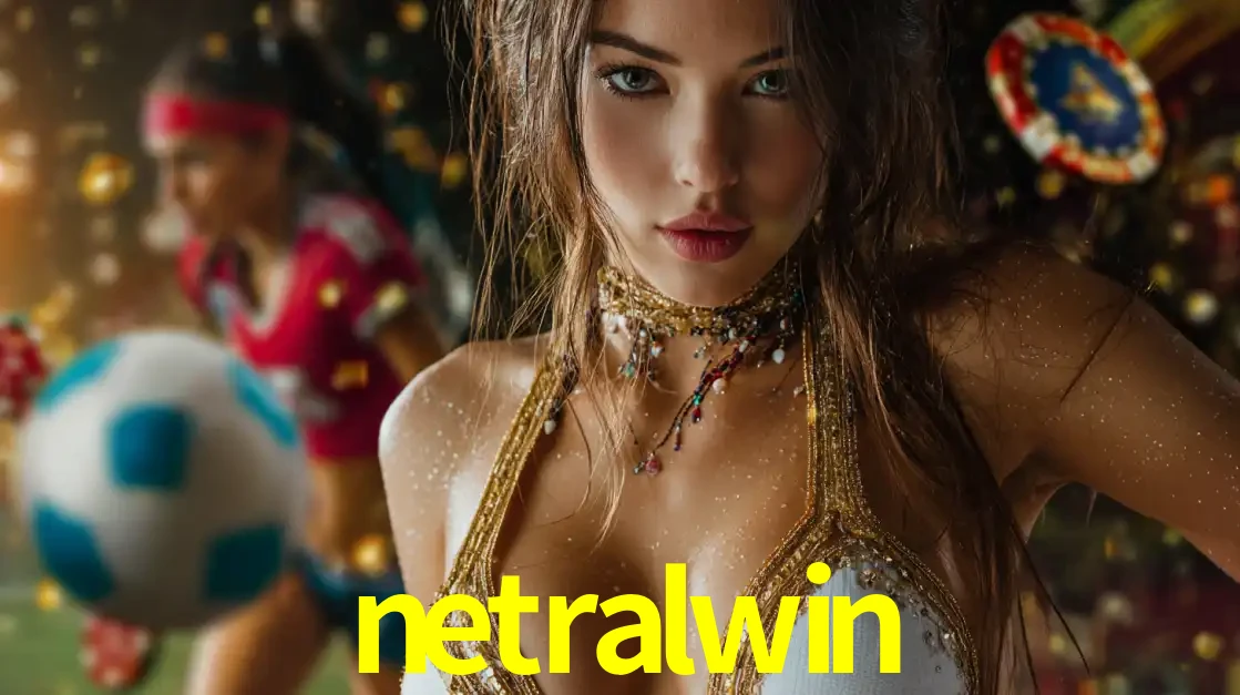 Mulher elegante representando a combinação de glamour e emoção das apostas esportivas, com uma jogadora de futebol ao fundo, destacando a ação no netralwin.