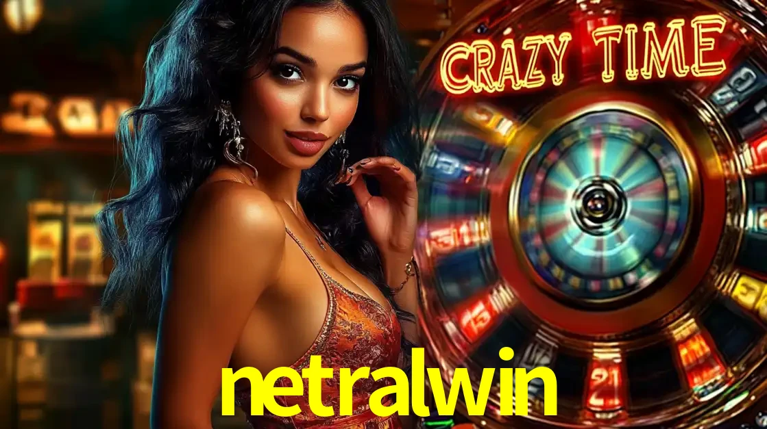 Mulher elegante ao lado da vibrante roda da fortuna do jogo de cassino ao vivo Crazy Time, um dos game shows mais populares e cheios de prêmios do netralwin.